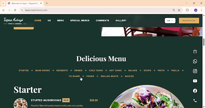 build a custom restaurant website with online menu and reservation system