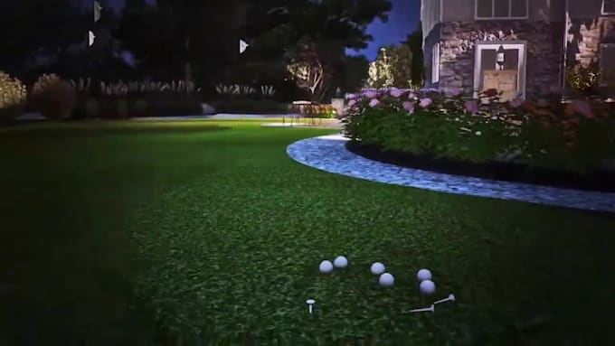 design 2d 3d golf course, mini golf, putting green, golf simulator and landscape