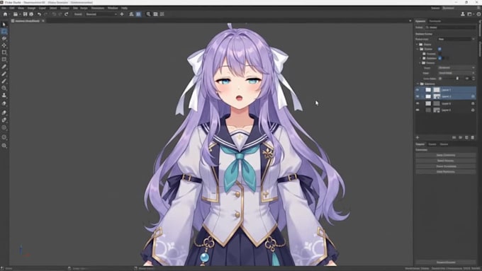 rig  live2d vtuber model with smooth physics for vtube studio