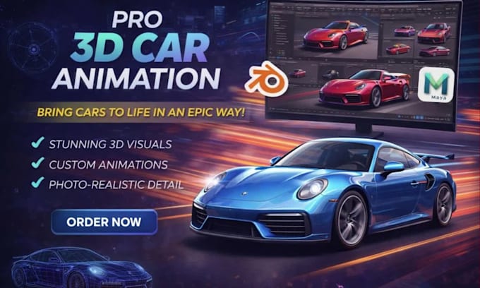 do 3d car animation, rendering, modeling car animation cgi vehicle animation pro