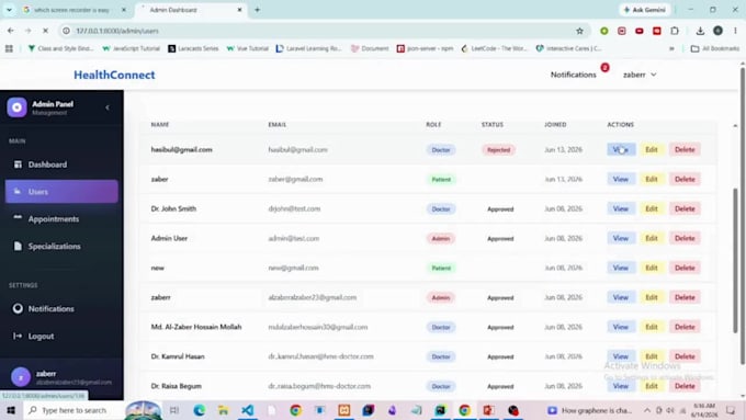 develop custom laravel web applications with admin panel