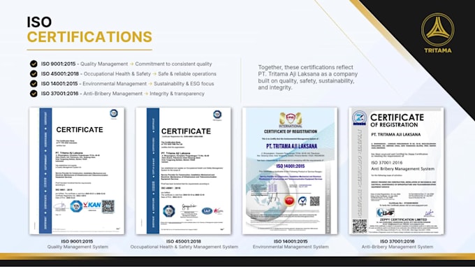 design a professional company profile and business presentation
