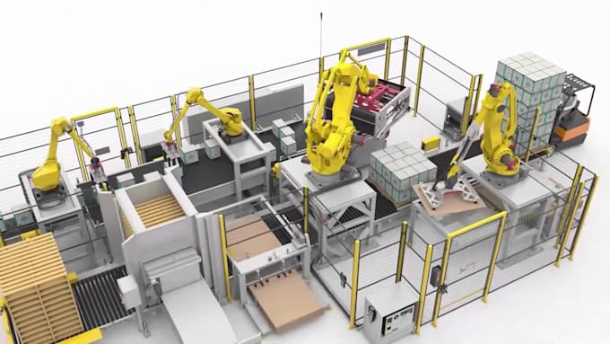 create 3d robotic animation, industrial design and mechanical animation