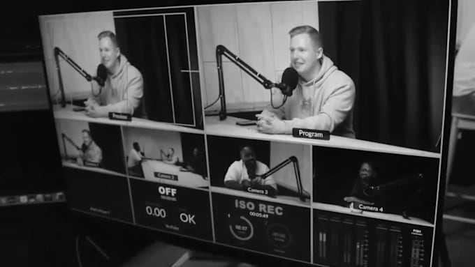 edit podcasts with multiple cameras and material