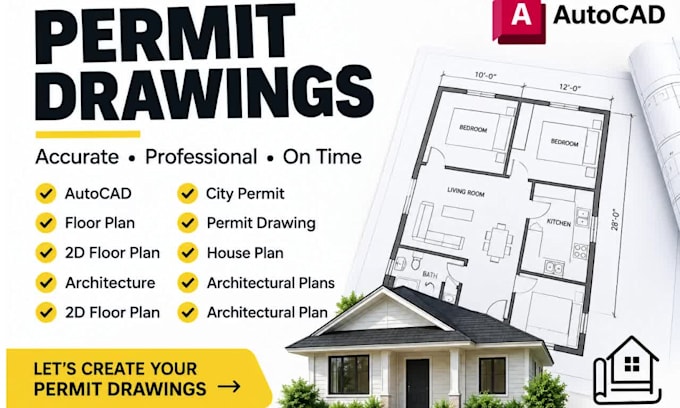 create permit drawings and autocad floor plans