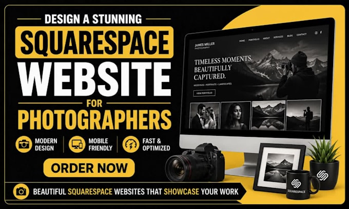 design a stunning squarespace website for photographers, squarespace website