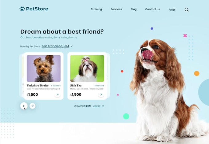 design a high converting shopify pet store for pet dropshipping and pet brand