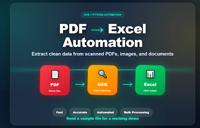 extract data from PDF to excel using python ocr automation