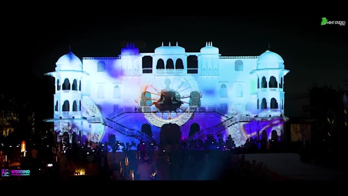 create wedding projection mapping, stage visuals venue and backdrop animation