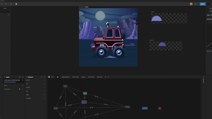 create interactive rive animations for website or app, game UI animation