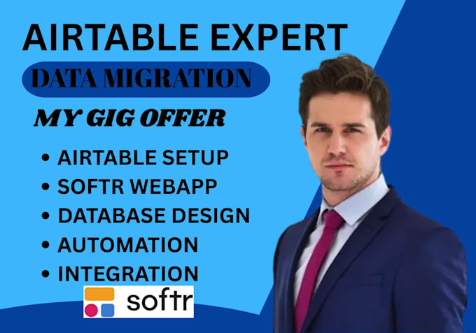 set up airtable database, automation and softr client portal