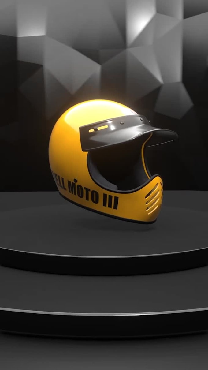 create 3d helmet modeling and cinematic helmet animation