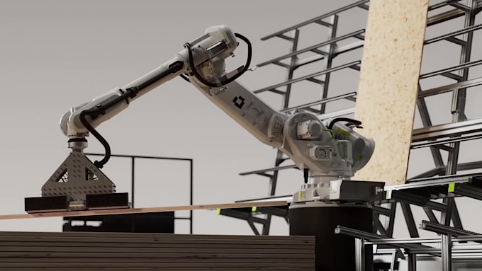 create realistic 3d industrial factory and manufacturing process animation