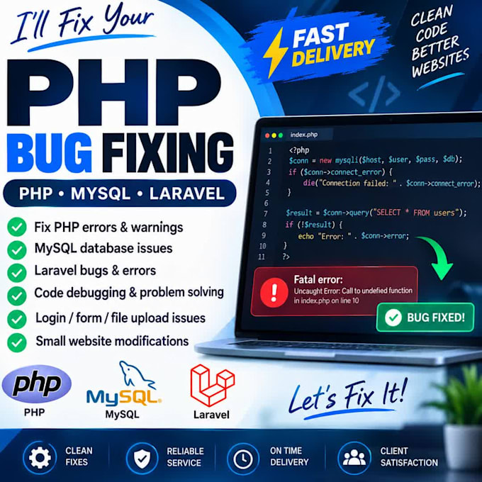 fix PHP bugs, errors and issues in your website
