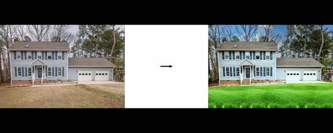 do real estate image editing ,clutter removel and sky replacement