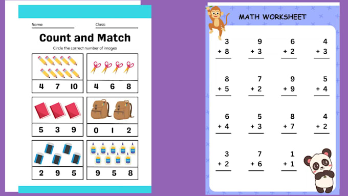 create kids worksheets for preschool learning and activities