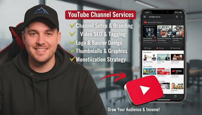 create, setup, structure youtube channel, logo and banner