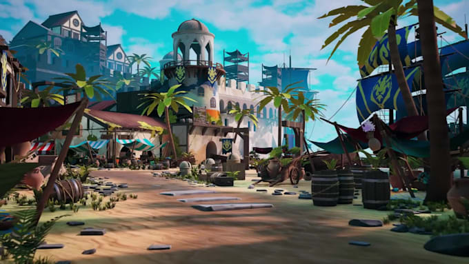 create stylized modular 3d game environment for unity or unreal engine game
