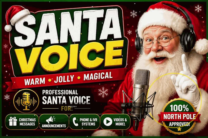 record a custom santa claus voice over message for christmas