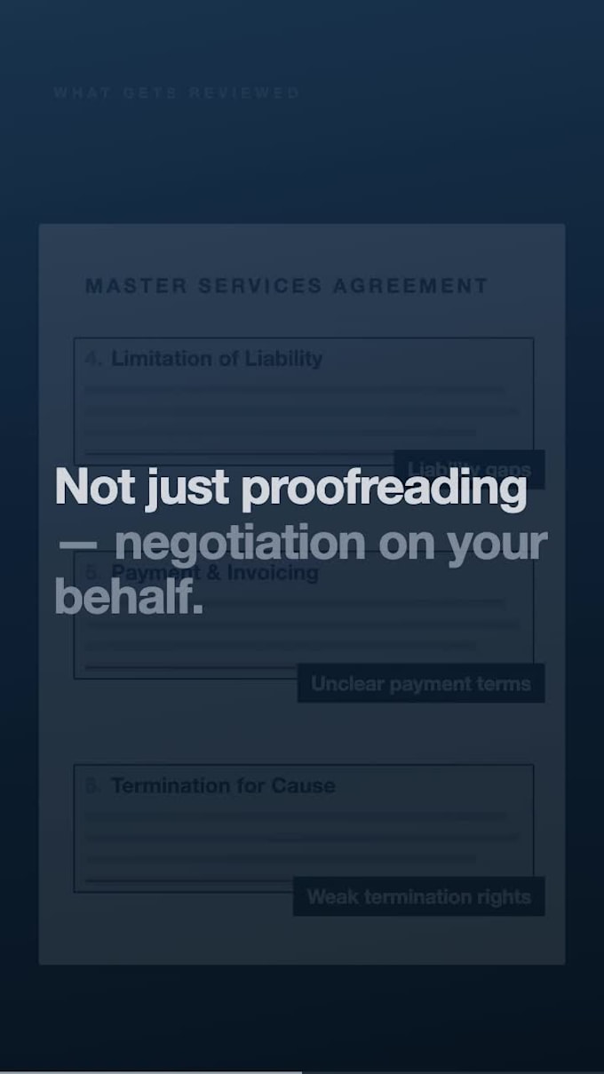 draft, review, or redline your commercial contract