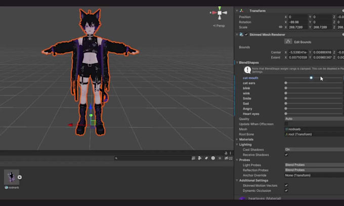 design female 3d vtuber model with 3d vtuber rigging vrm avatar, vrchat, live2d