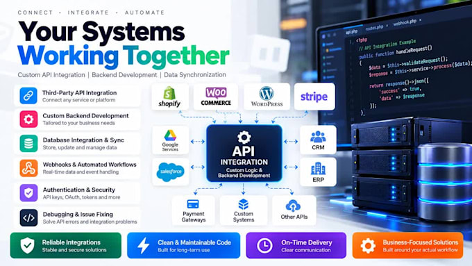 build API integrations and custom backend functionality