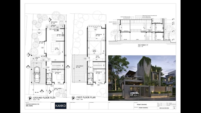 develop architectural designs with 2d drawings and 3d renderings