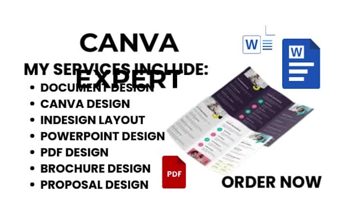design and format professional documents in canva, indesign or powerpoint