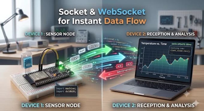 develop python socket and websocket apps for esp32