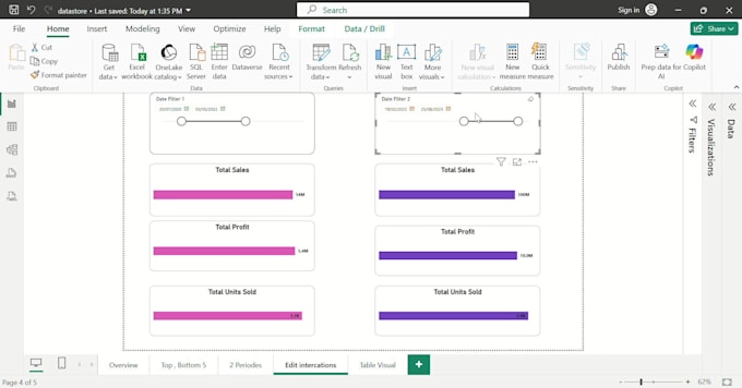 design an interactive business power bi dashboard
