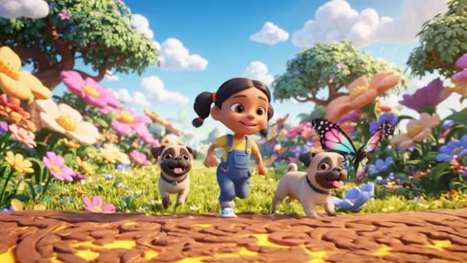 create a 3d animated book trailer for your children book