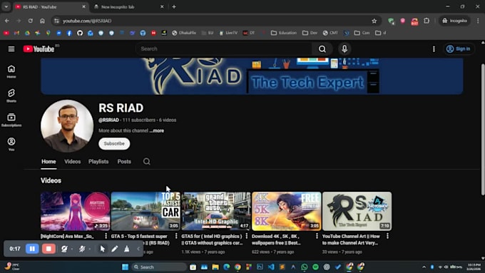 create and setup youtube channel