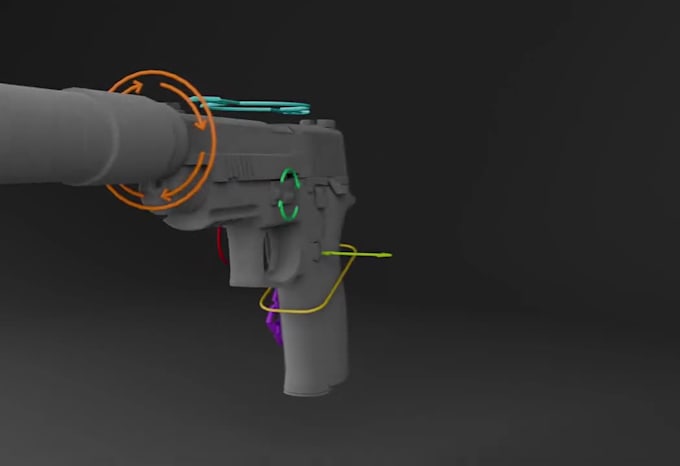 rig 3d props, weapons and mechanical assets in blender