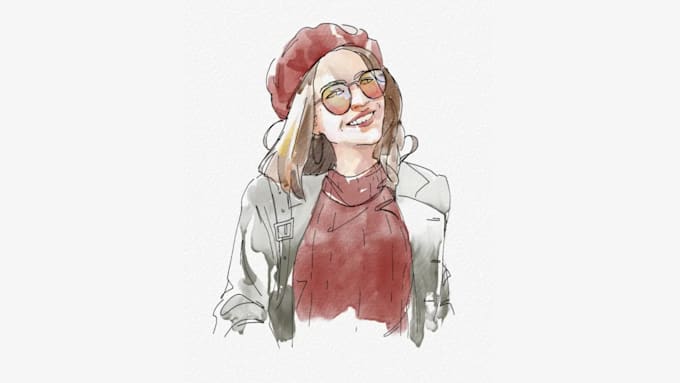 create a handmade watercolor sketch