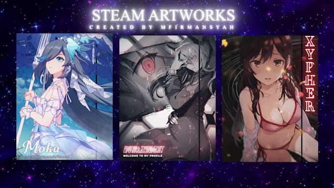 make animated design steam artwork for your steam