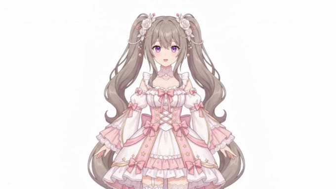 draw and rig custom live2d model for 2d vtuber streaming live2d model commission