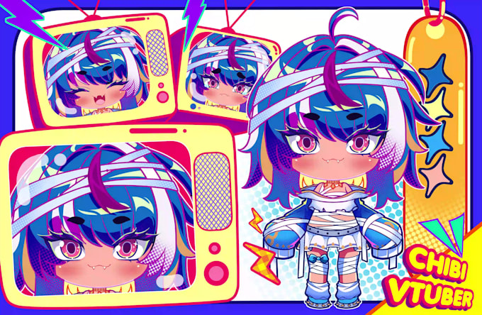 design cute and expressive chibi vtuber avatar