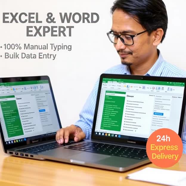 do fast data entry urgent ms excel ms word typing retyping