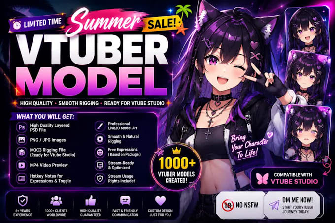 design vtuber model high quality live2d
