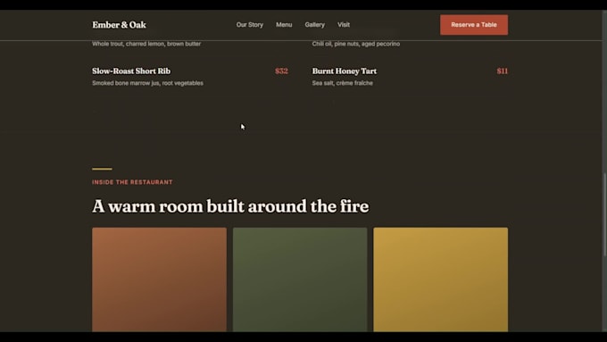 build modern bistro website  restaurant landing page design