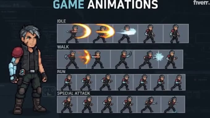 create pixel art animation pixel art sprite sheet 2d pixel art pixel character