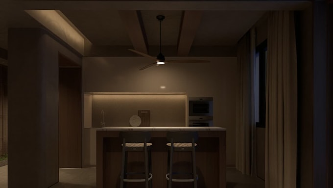 create an architectural model, plus renders of your ideas