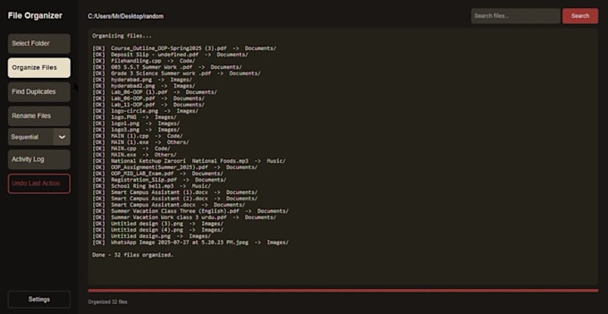 build a custom desktop file organizer or automation tool in python