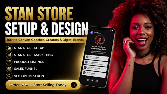 stan store website setup design for coaches creators digital brands