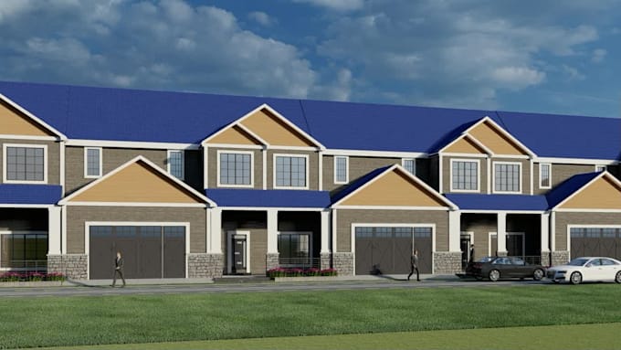 create 3d architectural front elevations modeling and rendering