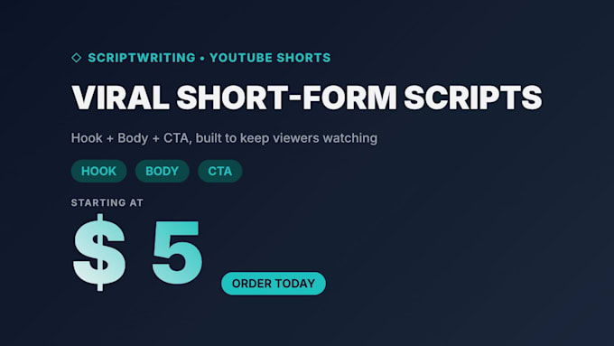 write viral short form youtube scripts for shorts and reels