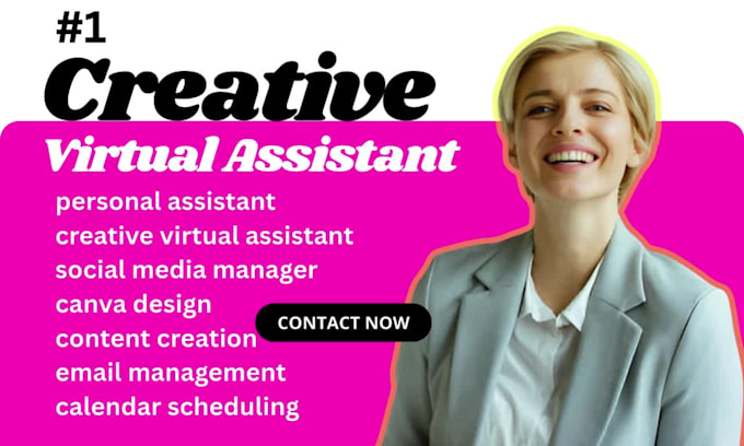 creative social media virtual assistant, personal assistant executive assistant