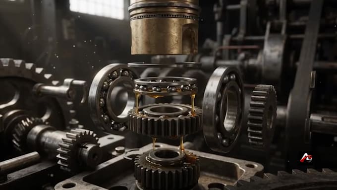 create satisfying asmr 3d industrial mechanism animation for hardware startups