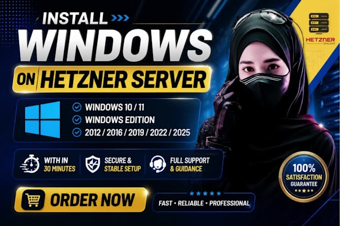 install windows on hetzner vps and dedicated servers