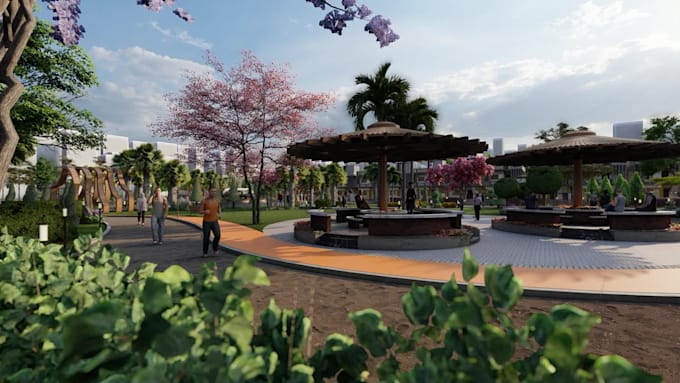 design parks, lawn, backyard, patios, sunken, rooftop garden
